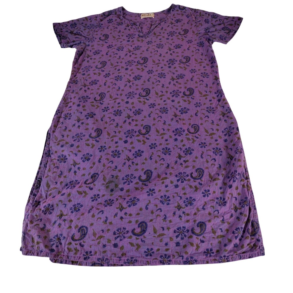 Fabindia Womens Ethnic Purple Kurta Tunic size M